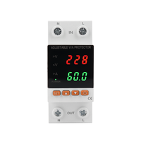 QJC Din Rail affichage LCD Intelligent 40A/63A protecteur de courant de tension réglable Protection contre les surtensions/sous-tensions