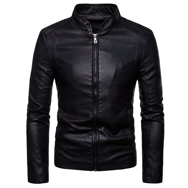 Fashion Designs Boys Classic Style Biker Motorcycle Leather Blazer Coat Stand Collar Pu Leather Jacket Men