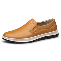 Zapatos deportivos de cuero informales para hombre, mocasines ligeros de Moda de Primavera con punta redonda y forro transpirable
