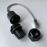Konektor Kabel Ethernet Gland M16 yang Andal, Konektor LAN RJ45 Tahan Air dengan Kabel Pigtail L 25cm atau Sesuai Permintaan Anda