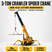 Grue araignée sur chenilles 3T, rayon d'action 10m, hauteur de levage 6,8m pour levage de murs rideaux sur toiture, vente en gros B2B