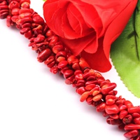 Jolies perles de corail rouge de 7 à 8 mm, 34 pouces, accessoires de perles pour la fabrication de bijoux