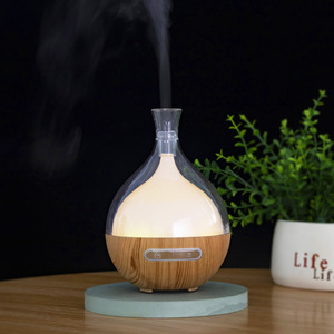JCSY-311 Aroma <b>Diffuser</b> 80Ml USB Portable Humidifier Transparent <b>Tea</b> Gray Wood Base Home Desk Essential Oil <b>Diffuser</b> - Product Image 1