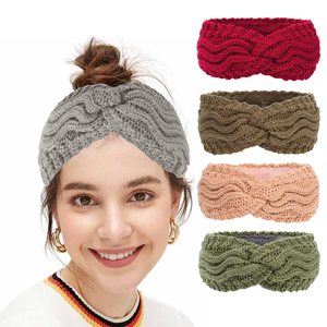 <span class=keywords><strong>Bandeau</strong></span> en acrylique tricoté pour femmes avec doublure automne hiver Protection des oreilles confortable couvre-chef accessoires de cheveux chauds <span class=keywords><strong>bandeau</strong></span> - Product Image 1