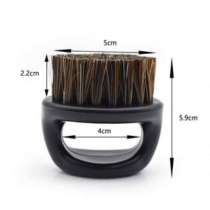 Cepillo de limpieza de cuello de plástico personalizable para barbería, cepillo para barba con anillo - Product Image 2