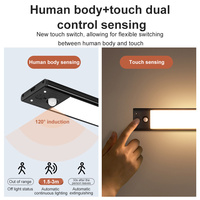 Éclairage Intérieur Ultra-Mince 3 Couleurs Dimmable 5V USB Rechargeable pour Cuisine Armoire Placard Penderie Lumière LED avec Capteur de Mouvement