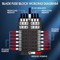 Boîtier de fusibles à 12 voies 12V avec voyant LED et barre de busbar négative pour automobile, marine, bateau, camping-car, camion