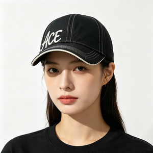Unisex ACE Embroidered <b>Baseball</b> <b>Cap</b> <b>Black</b> Adjustable <b>Baseball</b> Hat White Stitching Casual Sporty <b>Cap</b> Daily Travel Outdoor - Product Image 1