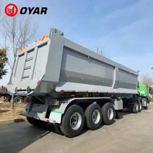 Made In China Used And New Heavy Duty 30 40 50 Ton Tons 2 Axles 3 Axles U-Shape Rear Dump Semi-Trailer