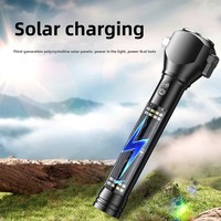 Lampu Laser Tenaga Surya Luar Ruangan Multi-Fungsi Darurat Dapat Diisi Ulang Tahan Ledakan Alarm Senter Merah-Biru