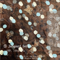 Tissu en polyester jacquard floral en mousseline à pois irréguliers avec fil doré et motif papillon pour robe, écharpe, rideau et décoration