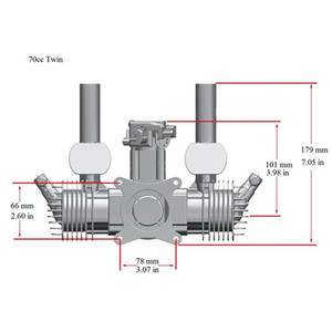 RCGF STINGER 70CC TWIN 2 Cycle Piston Valve Type Gasoline Engine Support 2210 2308 2310 2408 for FPV RC <b>Airplane</b> Fixed-Wing - Product Image 4