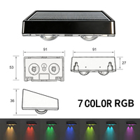 Éclairage solaire pour clôture, 2 LED, éclairage mural étanche, marche/arrêt automatique, alimentation solaire