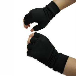 Guantes de Ciclismo de Medio Dedo para Hombre, Negros, Talla SML, Antideslizantes de Silicona con Iones de Cobre - Product Image 4