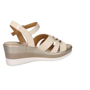 รองเท้าแตะส้นเตารีด Donna Sandalo รุ่น Con Zeppa สีเบจ 84159 E5 - Product Image 4