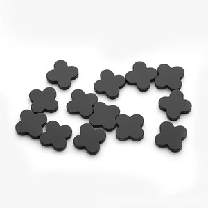 Natural Green Agate Chalcedony <strong>Jade</strong> <strong>Stone</strong> Four Leaf Clover Ring and Bracelet <strong>Black</strong> Onyx Loose Gemstones - Product Image 3