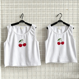 <span class=keywords><strong>Camiseta</strong></span> informal de algodón acanalado de cuello redondo a juego para mamá e hija, <span class=keywords><strong>camiseta</strong></span> sin mangas a juego para la familia - Product Image 3