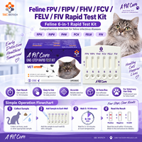 Bandelette de test rapide combinée pour chats (FPV/FIPV/FCV/FHV/FIV/FeLV) - Kit de diagnostic vétérinaire rapide pour antigènes et anticorps feline