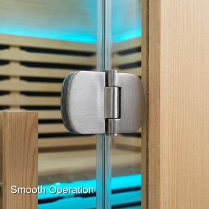 Sauna infrarouge professionnel pour 2 personnes en bois de pruche avec éclairage de lecture et port de connexion auxiliaire MP3 - Product Image 4
