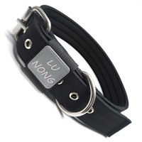 Collar Ajustable para Perro con Acolchado, Color Personalizado, Estilo Táctico de Nailon, Hebilla Metálica, Cintas Impresas, Resistente para Perros de Raza Grande LU
