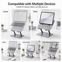 Nouveau support pour ordinateur portable multi-angles en alliage d'aluminium avec ventilation, conforme aux normes CE et RoHS, idéal pour le travail de designer et les tablettes
