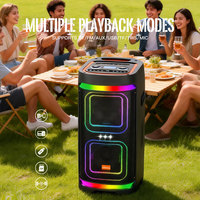 Tragbarer Hochleistungs-Subwoofer mit Starkem Bass, Kabelloser Outdoor-Stereolautsprecher mit RGB-Ambientebeleuchtung für Zusammenkünfte