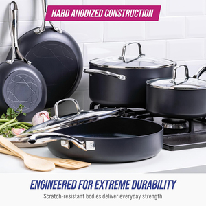 6 Piece Cooking Pots Glass Lids Bakelite Handles Dishwasher Oven Safe Gas <b>Induction</b> Stoves Forged Ceramic Non-Stick <b>Cookware</b> <b>Set</b> - Product Image 4