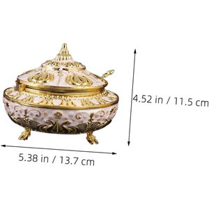 Tarro de azúcar Tulip con tapa tipo concha, contenedor grande de metal para especias, almacenamiento dorado para cocina con cuchara para condimentos, dulces y sal - Product Image 2