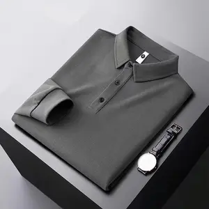 Polo all'ingrosso OEM logo personalizzato polo da golf designer t-shirt polo in cotone a maniche lunghe per uomo