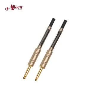 6mm Black PVC Musical Instrument Spiral Guitar Cable (AL-G005)