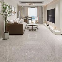 Carreaux de sol en céramique porcelaine rustiques modernes 80x80, effet terrazzo, pour murs intérieurs d'hôtels, salles de bain et zones de douche