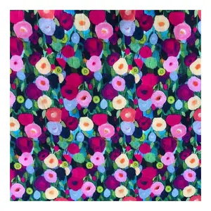 Tela de algodón con estampado Floral para vestido de noche, tejido textil colorido y brillante de alta calidad, tissu liberty