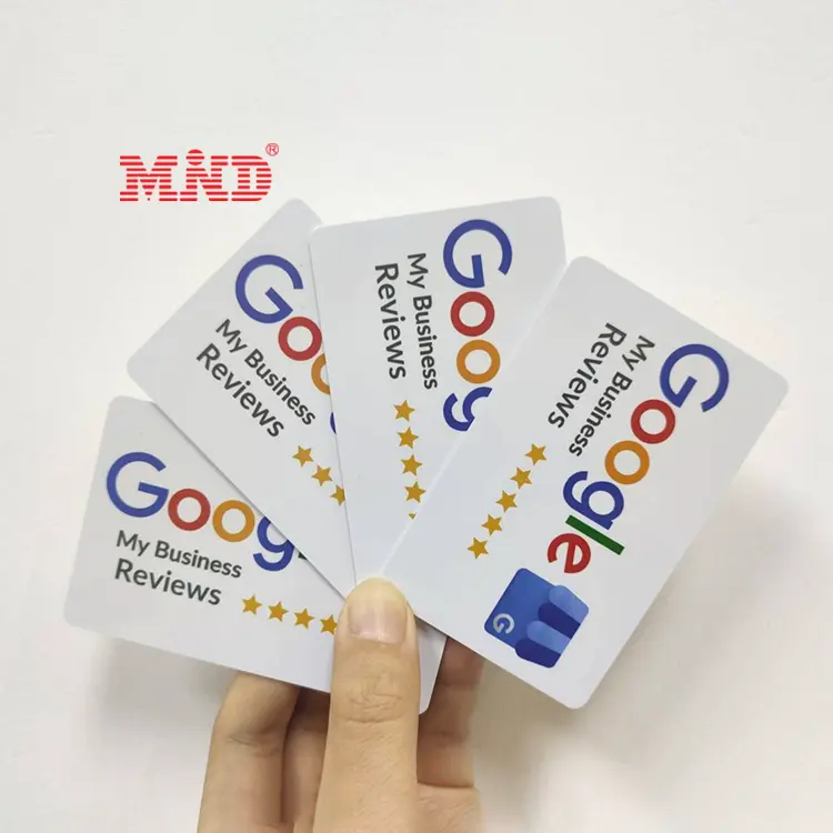 Revise nosotros en Google NFC Card NTAG 213 NTAG 215 NTAG 216 Business Customer RFID Review Googles Tarjeta de PVC