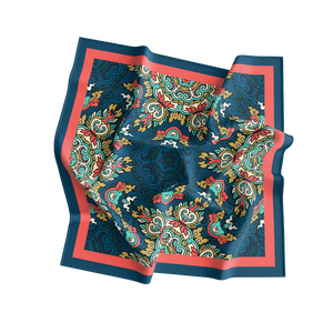 European American Breathable Silk <b>Square</b> <b>Scarf</b> Women Adult Digital Print Reversible Pattern Fashion All Seasons Daily Wear - Product Image 1