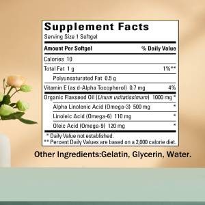 Vitamin E minyak biji <span class=keywords><strong>Flaxseed</strong></span> <span class=keywords><strong>1000</strong></span> <span class=keywords><strong>mg</strong></span>, Suplemen Herbal kapsul Softgel untuk kesehatan jantung dan perbaikan kondisi kulit untuk dewasa - Product Image 2