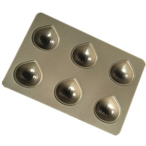 Golden 6-Cavity Chestnut Cake Mold Mini Longevity Bun Mousse Baking Pan Irregular Shape Cake Mold - Product Image 1