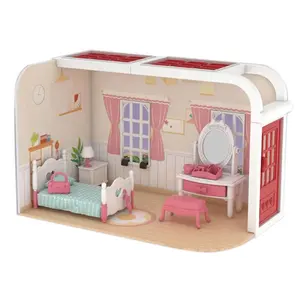 热卖儿童假装玩早教玩具女孩美女粉色家居家具模型DIY玩具