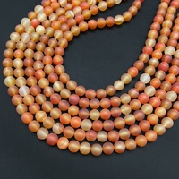 Perles en pierre naturelle mate orange cornaline pour la fabrication de bijoux, perles rondes en agate orange de 10 mm