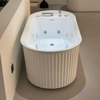 Baignoire à remous autoportante en acrylique avec dentelle rayée Gurgle, spa à air et à eau, massage, baignoire à bulles, jacuzzi