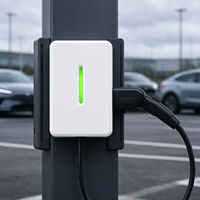 Borne de recharge murale domestique 7 kW, prise Type 2, monophasé AC, voyant LED, étanche IP65, pour maison, garage, cour