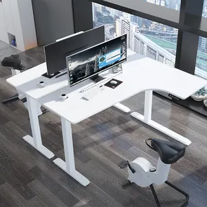 Современные регулируемые по высоте угловые компьютерные столы l-образный директор по индивидуальному заказу домашний офис белый Электрический стоячий стол
