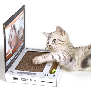 Papan goresan Laptop kucing, model komputer kertas bergelombang papan garuk kucing tahan <span class=keywords><strong>web</strong></span> kreatif papan goresan kucing - Product Image 1