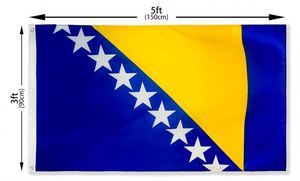 Bandera de Bosnia y Herzegovina de Europa, 3x5 pies, 100% poliéster, impresa a medida, directamente de fábrica, promocional - Product Image 2