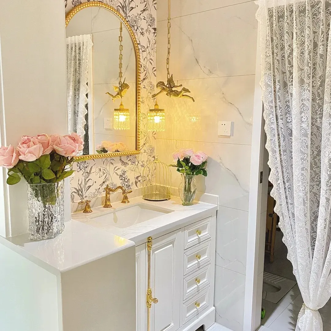 Armadietto a specchio da bagno moderno in stile retrò francese in stile retrò personalizzato di alta qualità splendida