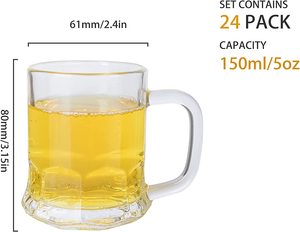 Mini-tasses à <span class=keywords><strong>bière</strong></span> en verre avec poignées, lot de 5 oz, verres à <span class=keywords><strong>bière</strong></span> en verre, verres à dégustation pour <span class=keywords><strong>congélateur</strong></span>, verres à boisson avec poignée - Product Image 4