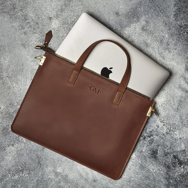 Genuine Leather Laptop Sleeve 13 Inch Laptop Sleeve Portable Notebook Leather Case for Man Women