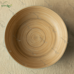Grand bol de service fait à la main, vaisselle en bambou jetable écologique du Vietnam, vaisselle en bambou réutilisable pour la cuisine - Product Image 5