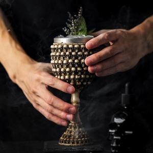 Custom Horror <strong>Gothic</strong> <strong>Drink</strong> Cocktail <strong>Glasses</strong> Unique Vintage bar Decor Resin Skull Goblets - Product Image 4