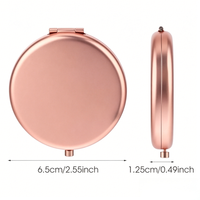 Personalized Cosmetic Pocket Mirror Rose Gold Dual Sided Magnifying Foldable Compact with Logo
