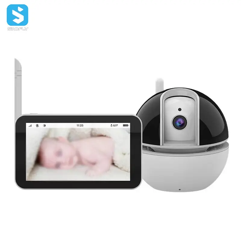 Schermo intero Touch Video Baby Monitor fotocamera schermo 5.0 pollici a due vie Talk Nightshot rotazione 355 gradi Baby Monitor